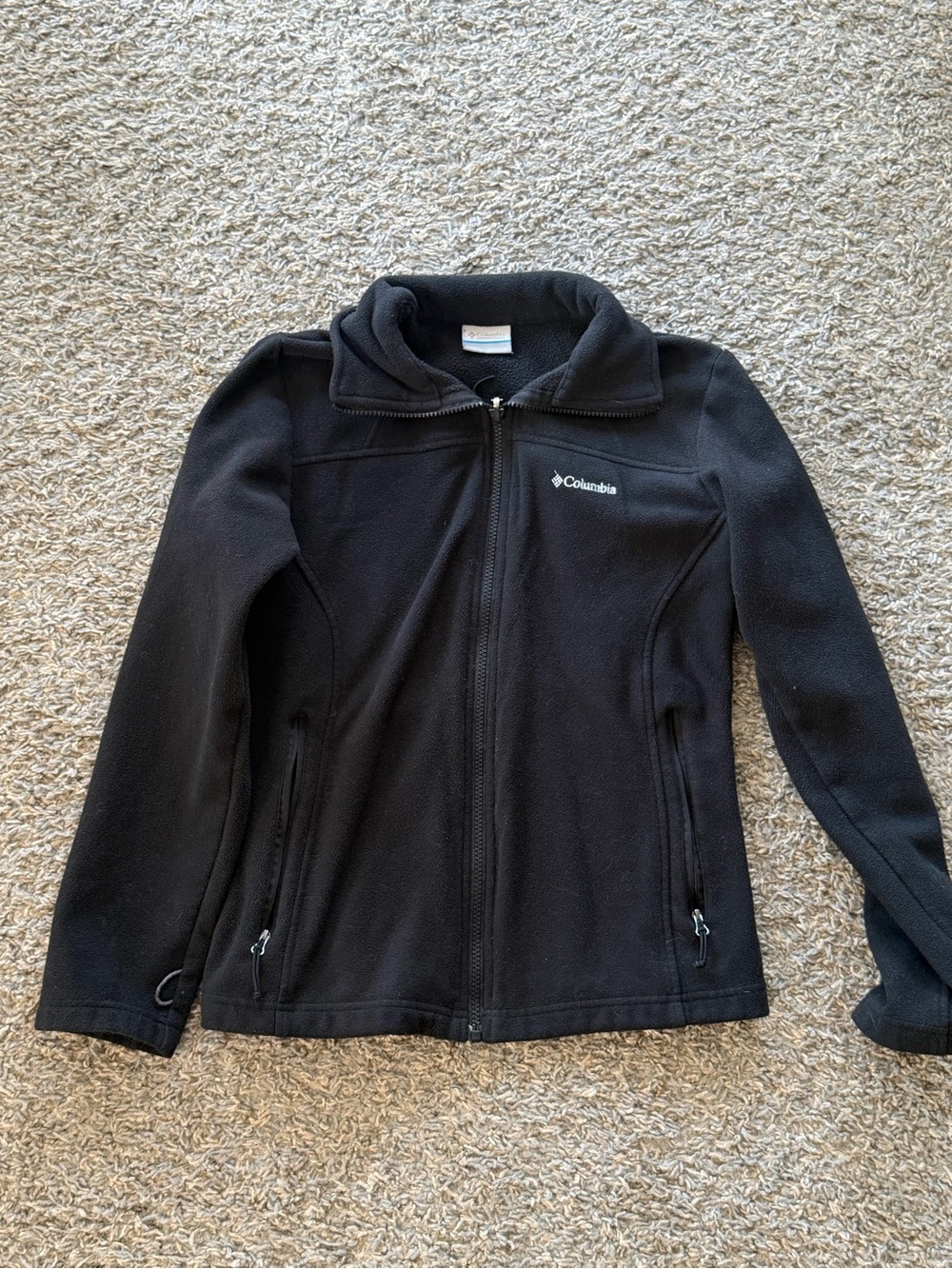 Columbia Black Fleece Jacket with Light Blue Accent